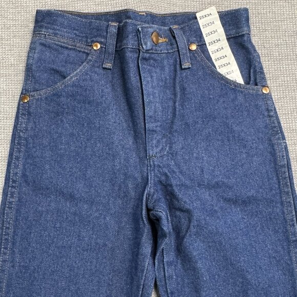 Wrangler Mens Size 25X34 Blue Denim Cowboy Cut Slim Fit Straight Leg Jeans NWOT - Picture 3 of 12